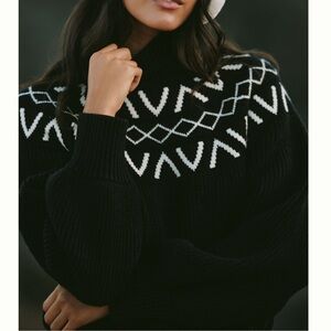 Varley Marcie fairisle yoke knit sweater NWT